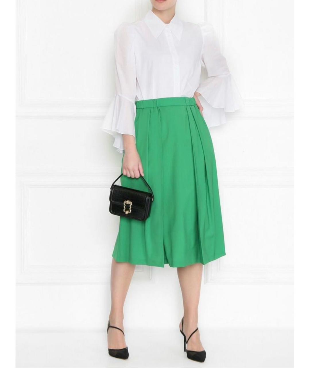 MAX MARA Зеленая шерстяная юбка макси, фото 5