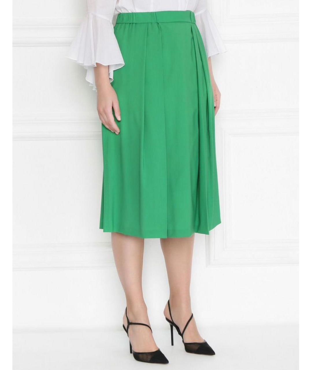 MAX MARA Зеленая шерстяная юбка макси, фото 6