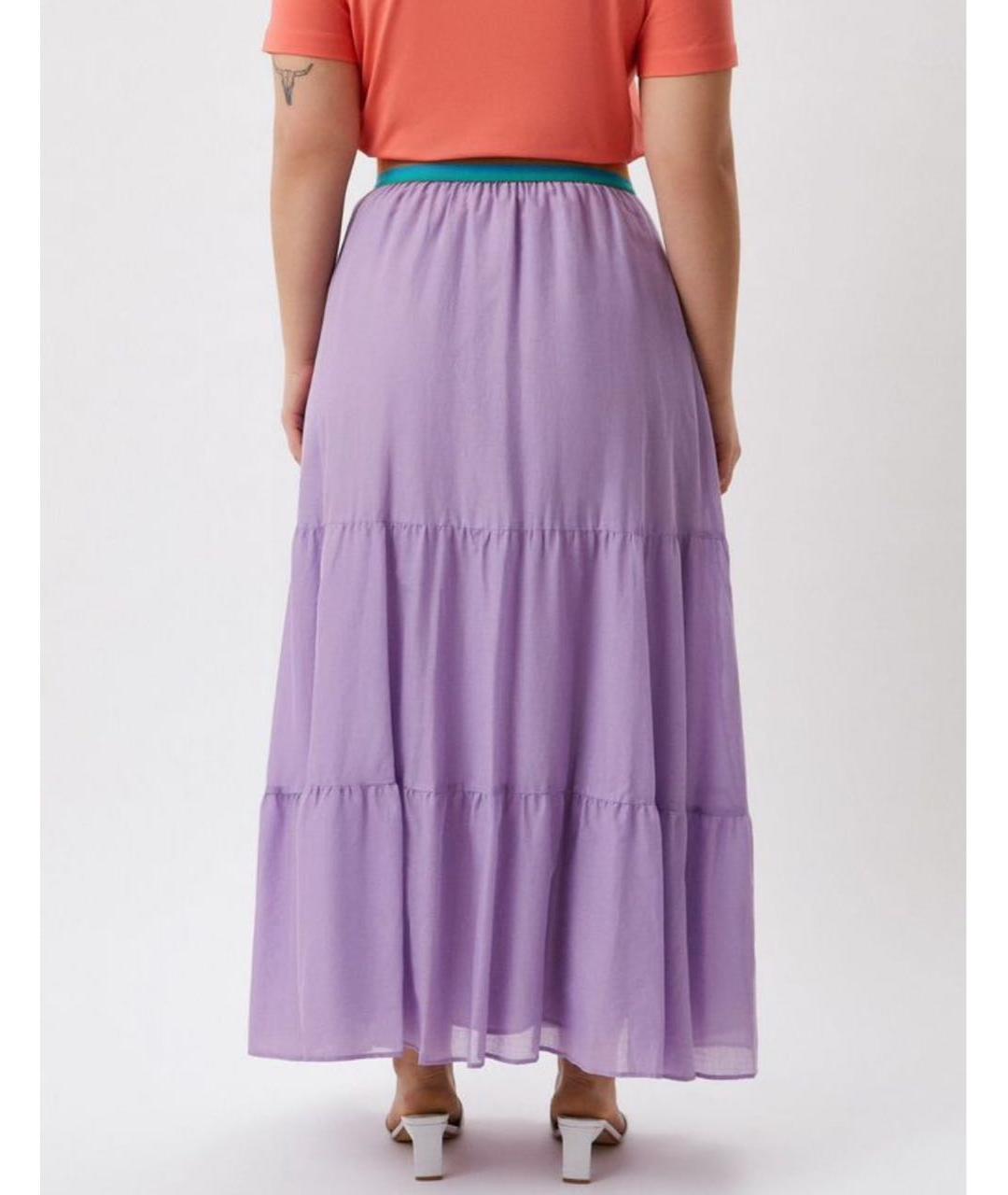 MAX MARA Фиолетовая хлопковая юбка макси, фото 2