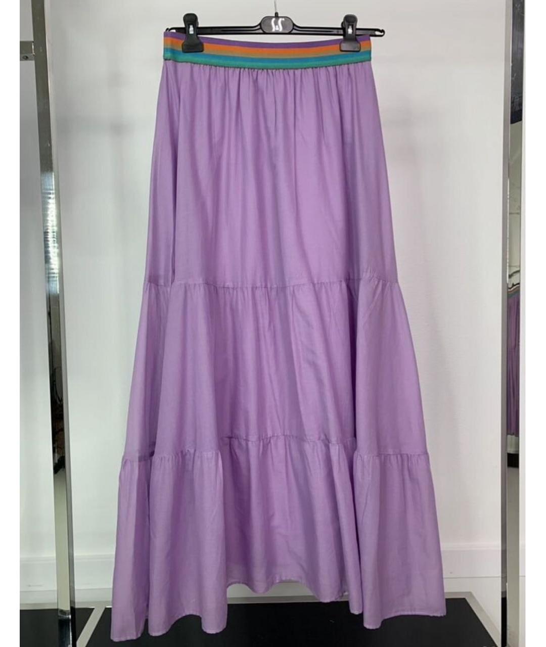 MAX MARA Фиолетовая хлопковая юбка макси, фото 9
