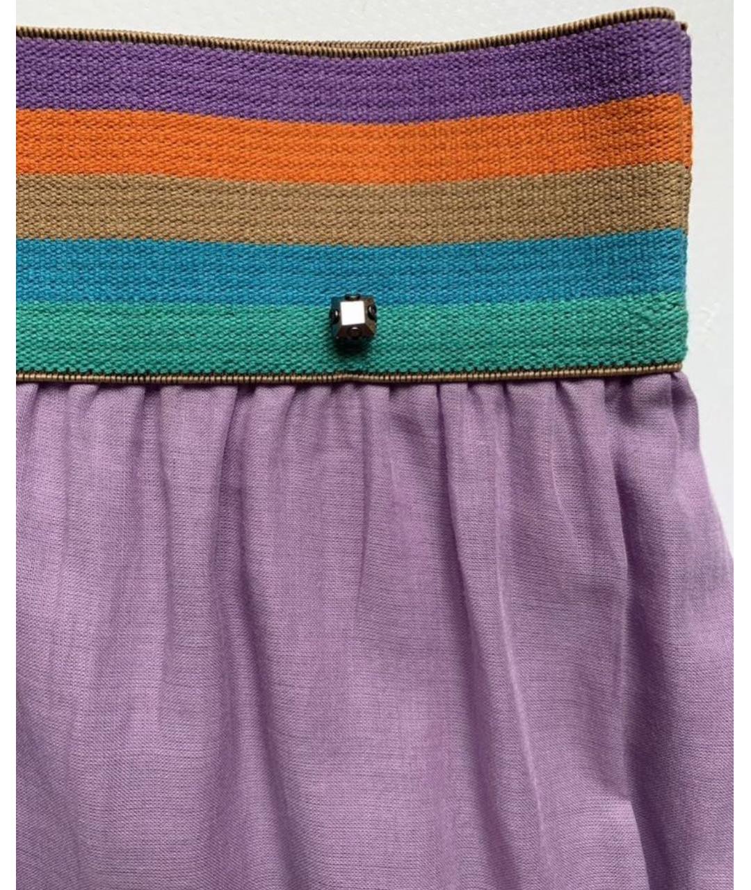 MAX MARA Фиолетовая хлопковая юбка макси, фото 4