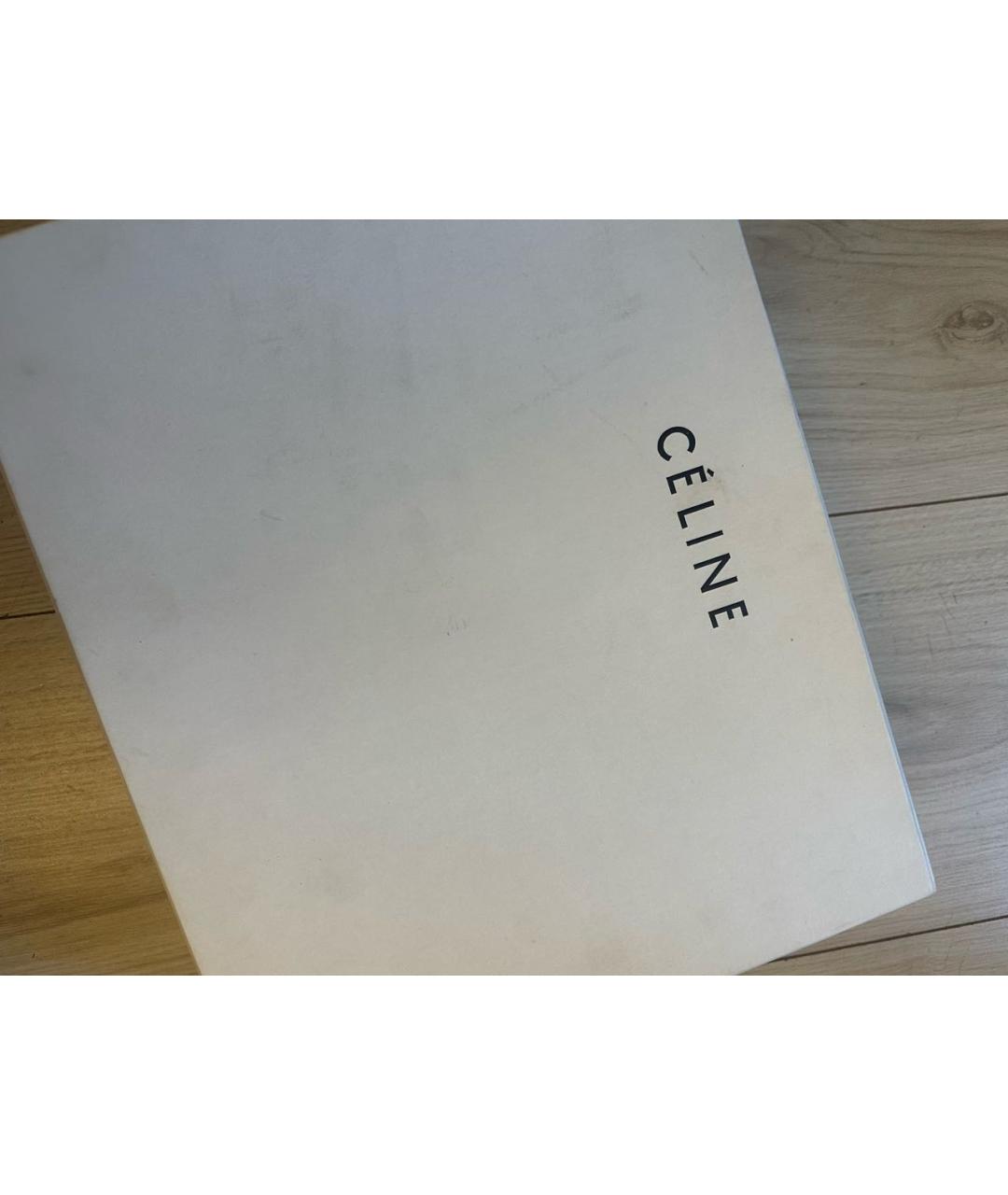 CELINE Черные кожаные ботфорты, фото 6
