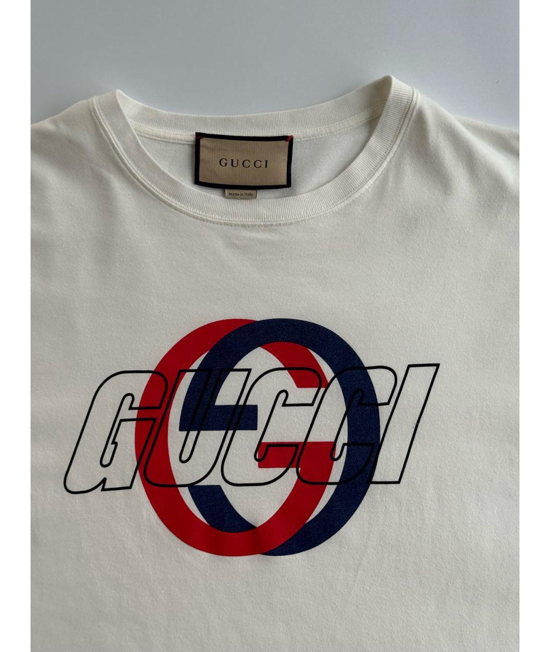 GUCCI Белая хлопковая футболка, фото 3