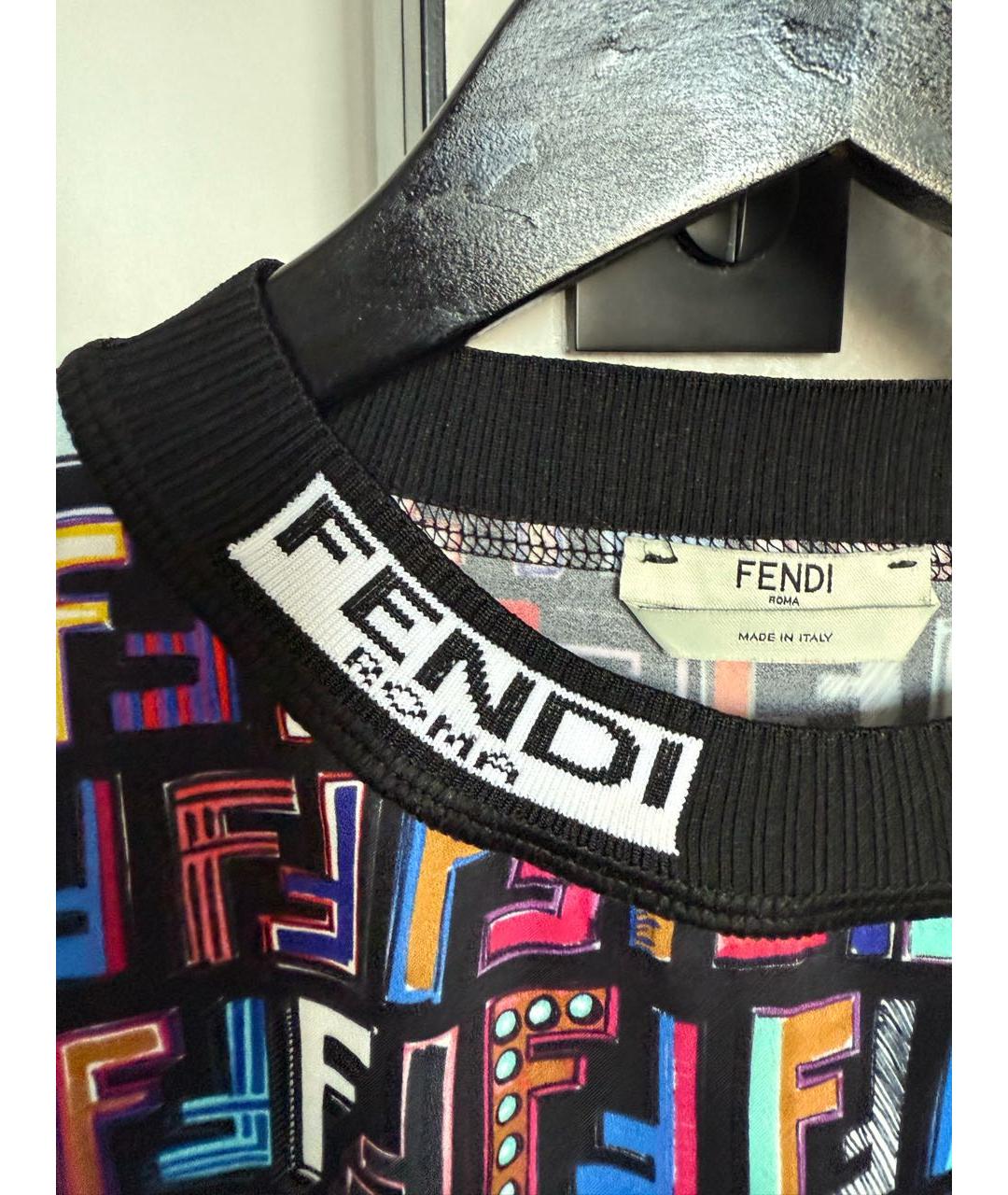 FENDI Мульти вискозная футболка, фото 3