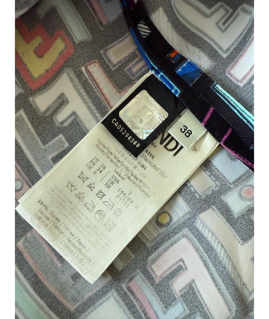 FENDI Мульти вискозная футболка, фото 5