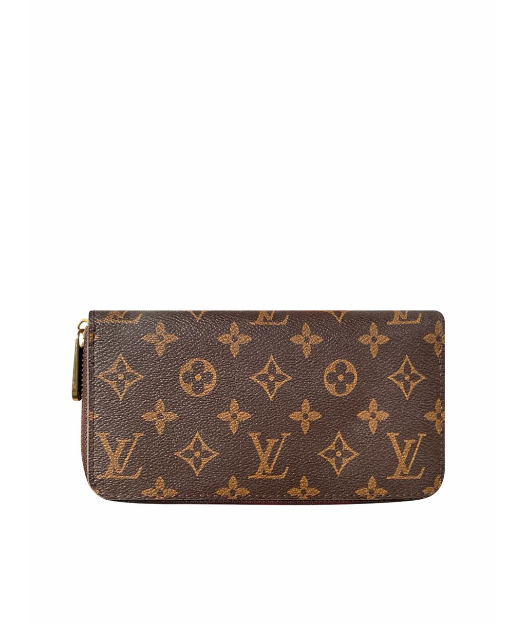 LOUIS VUITTON Коричневый кожаный кошелек, фото 1