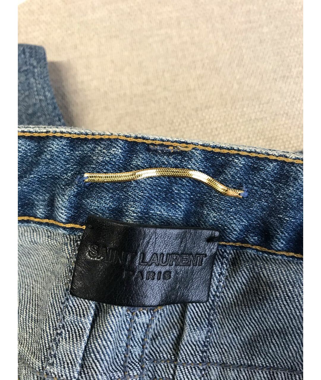 SAINT LAURENT Синие хлопковые джинсы слим, фото 4