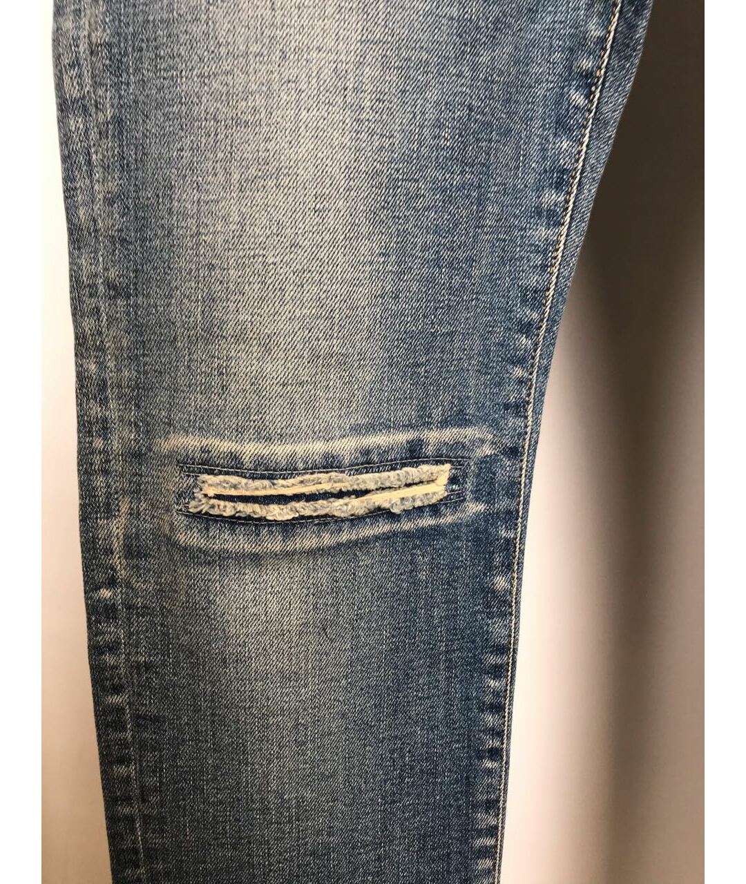SAINT LAURENT Синие хлопковые джинсы слим, фото 5