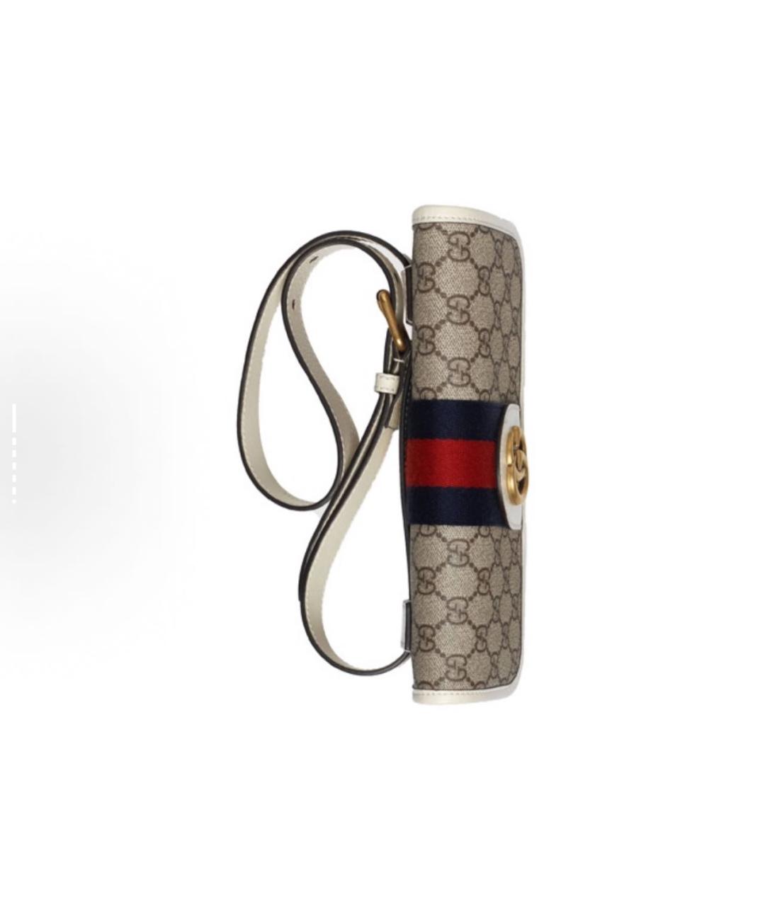 GUCCI Бежевая тканевая поясная сумка, фото 5