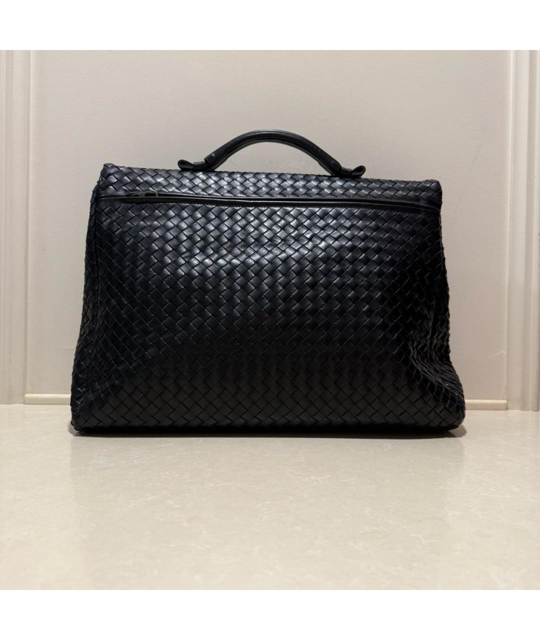 BOTTEGA VENETA Черный кожаный портфель, фото 3