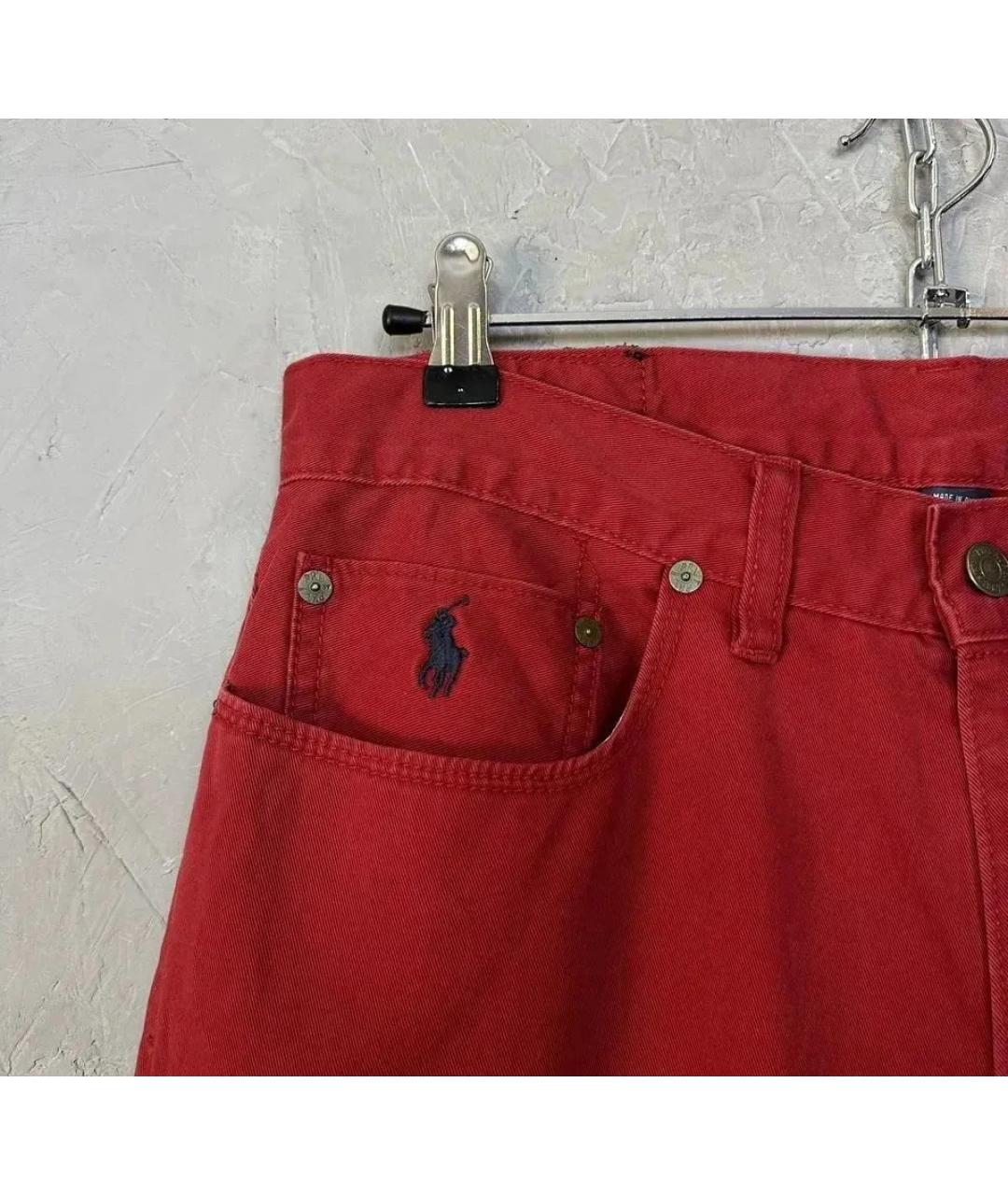 POLO RALPH LAUREN Красные хлопковые брюки чинос, фото 6