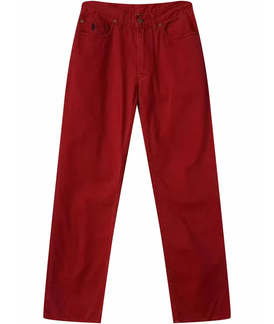 POLO RALPH LAUREN Красные хлопковые брюки чинос, фото 1