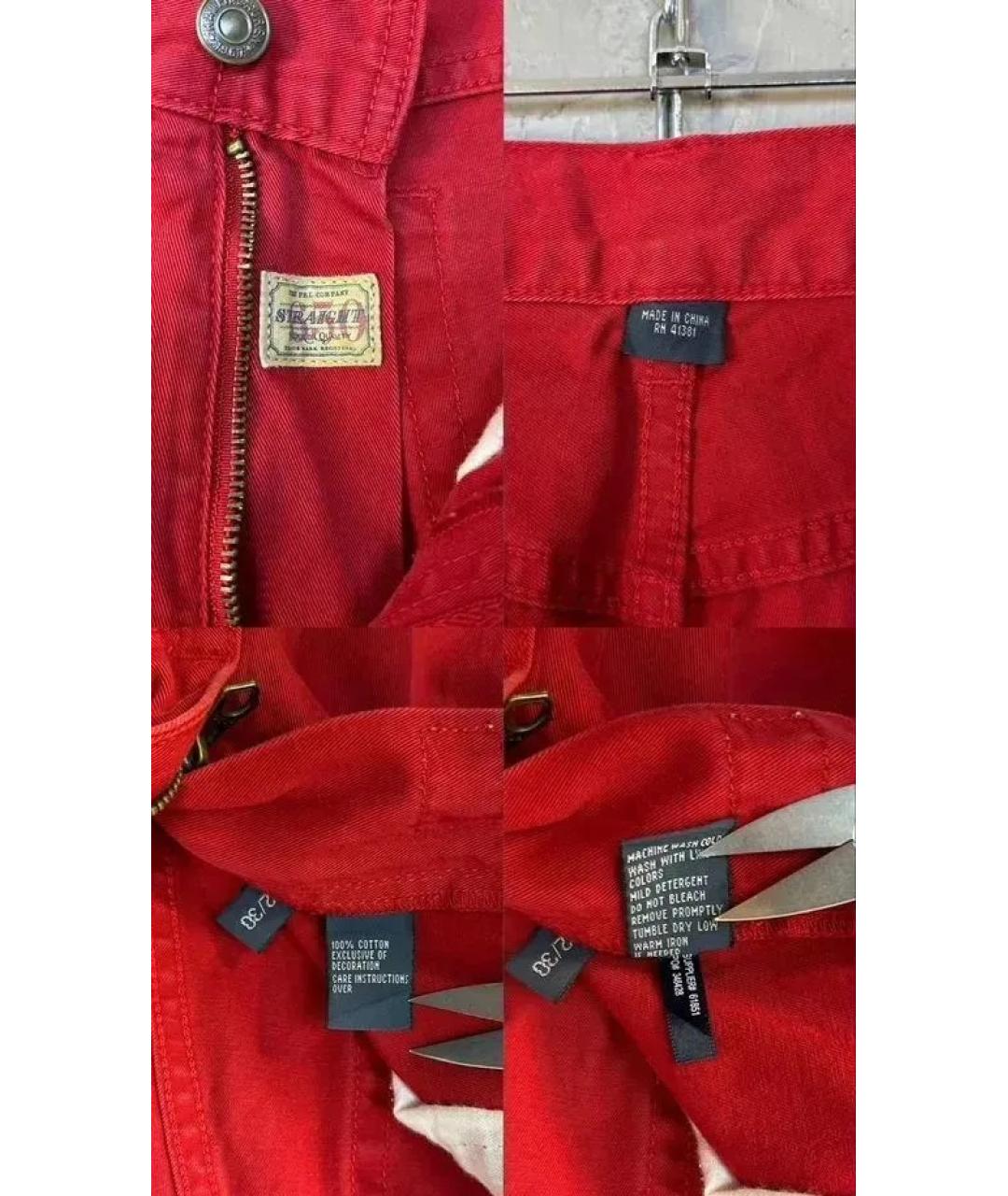 POLO RALPH LAUREN Красные хлопковые брюки чинос, фото 9