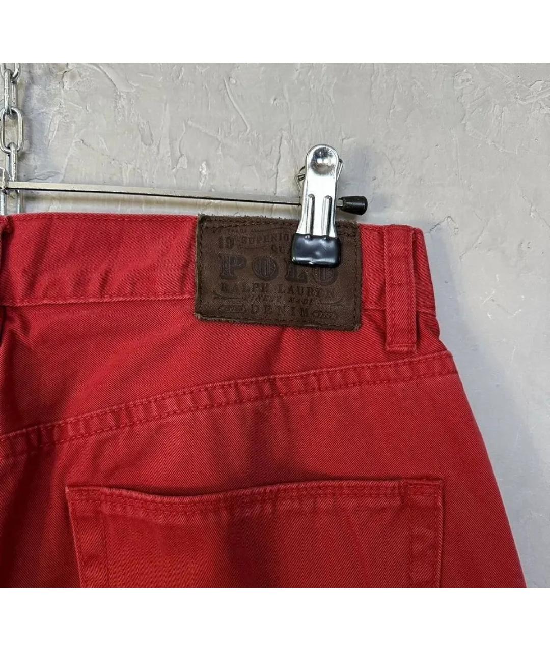 POLO RALPH LAUREN Красные хлопковые брюки чинос, фото 4