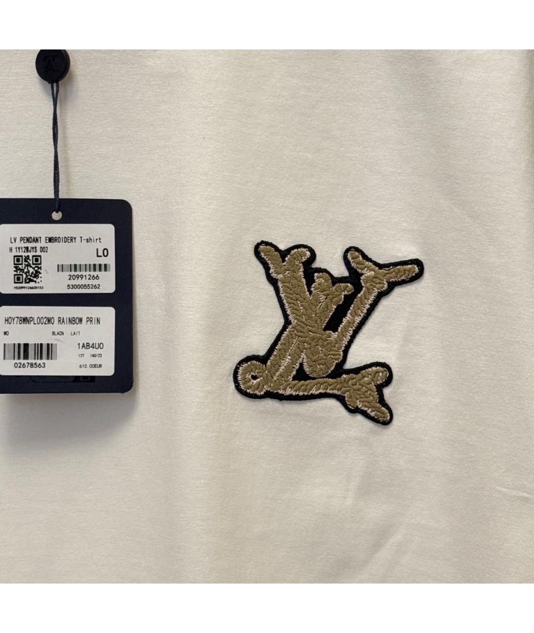 LOUIS VUITTON Белая хлопковая футболка, фото 2