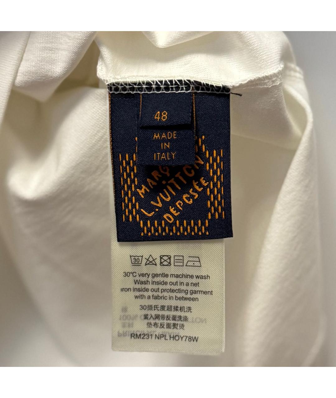 LOUIS VUITTON Белая хлопковая футболка, фото 4