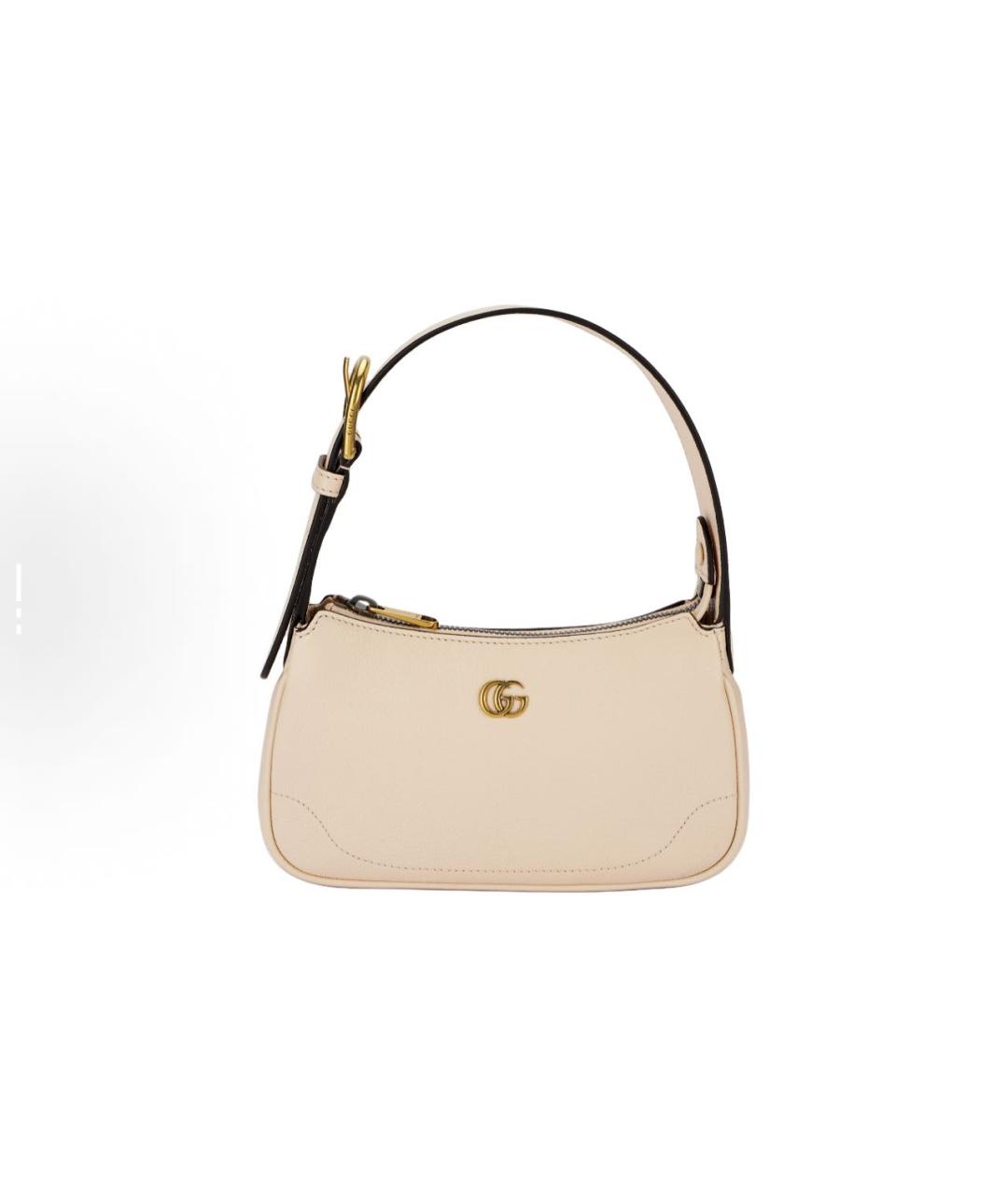 GUCCI Бежевая кожаная сумка с короткими ручками, фото 5