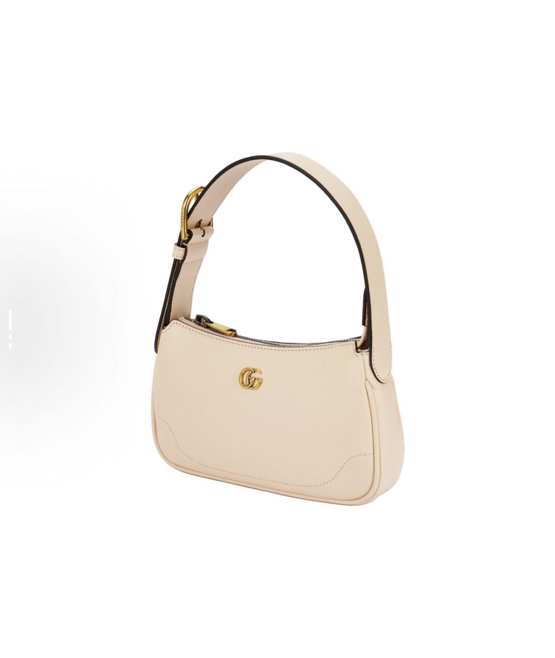 GUCCI Бежевая кожаная сумка с короткими ручками, фото 2