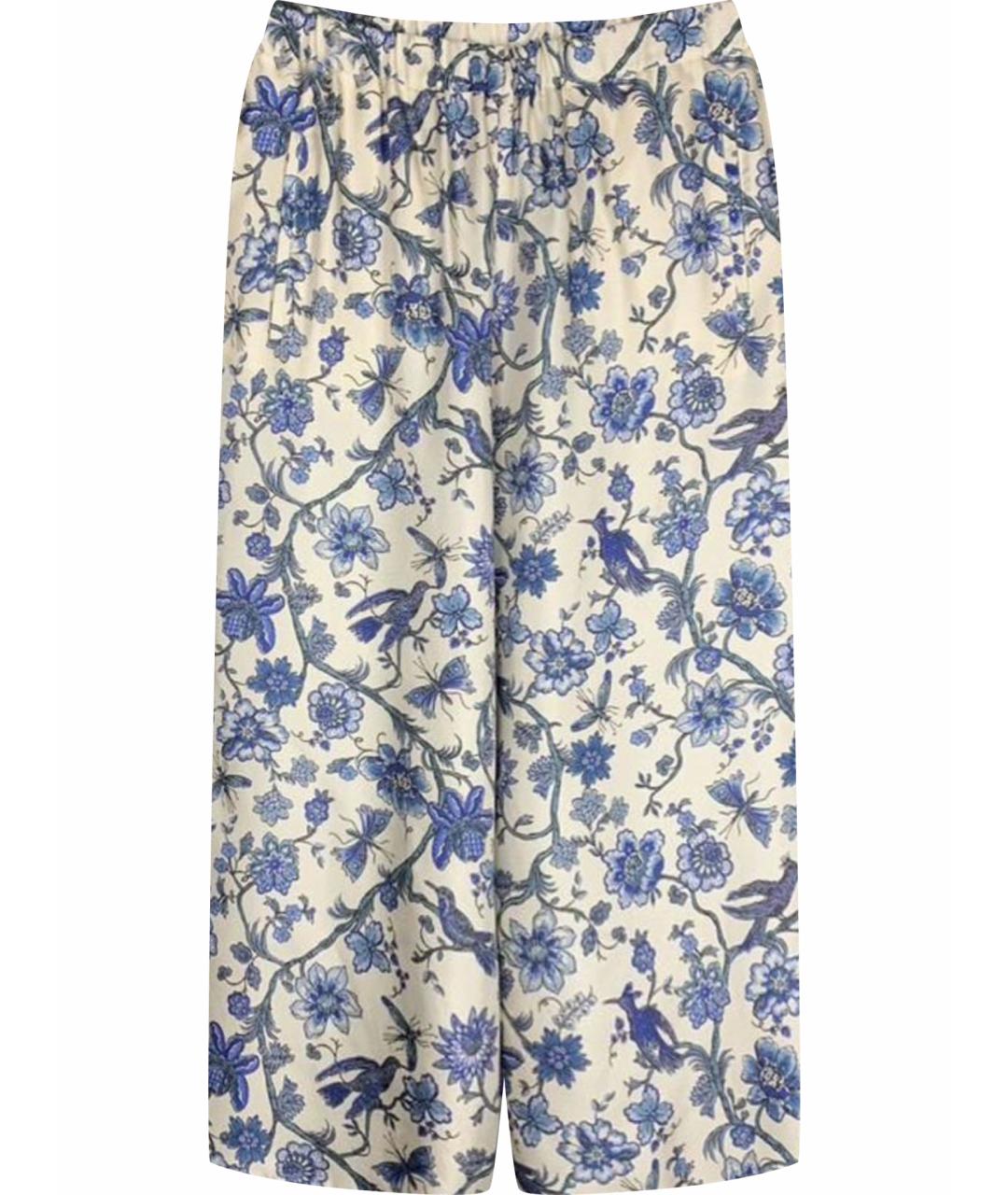 MAX MARA Белые шелковые брюки широкие, фото 1