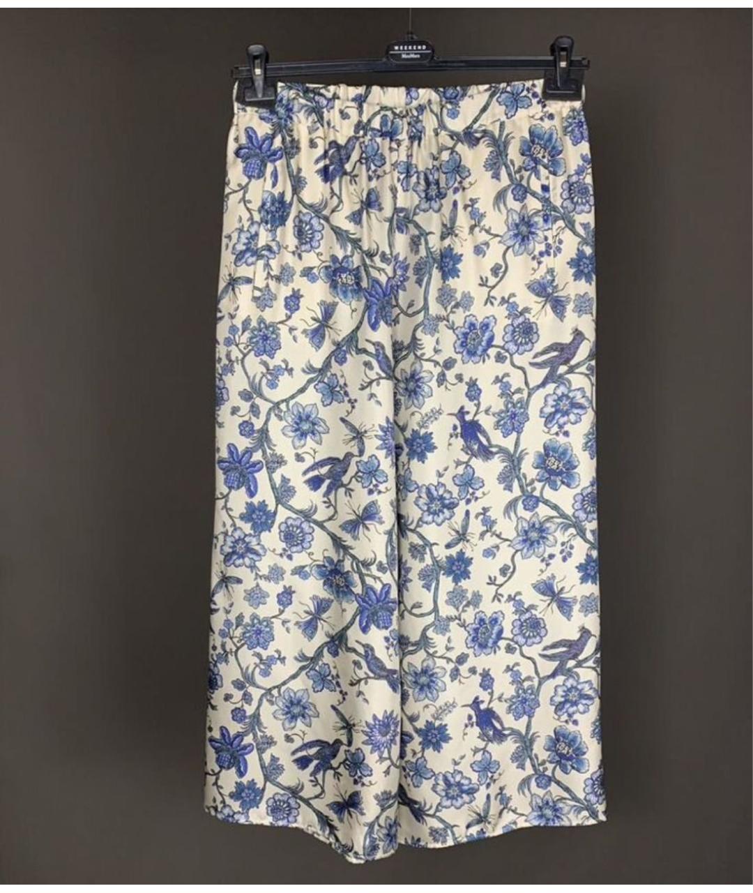 MAX MARA Белые шелковые брюки широкие, фото 2