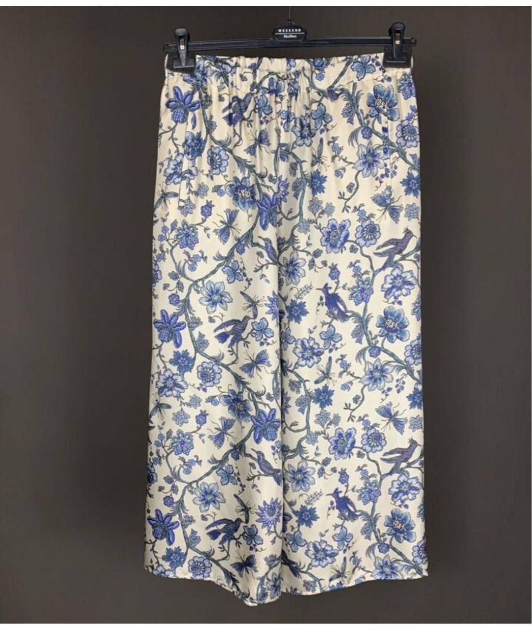 MAX MARA Белые шелковые брюки широкие, фото 8