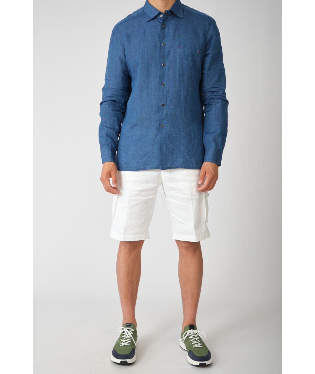 KITON Белые льняные шорты, фото 4