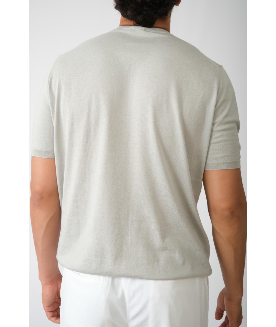 KITON Серая хлопковая футболка, фото 4