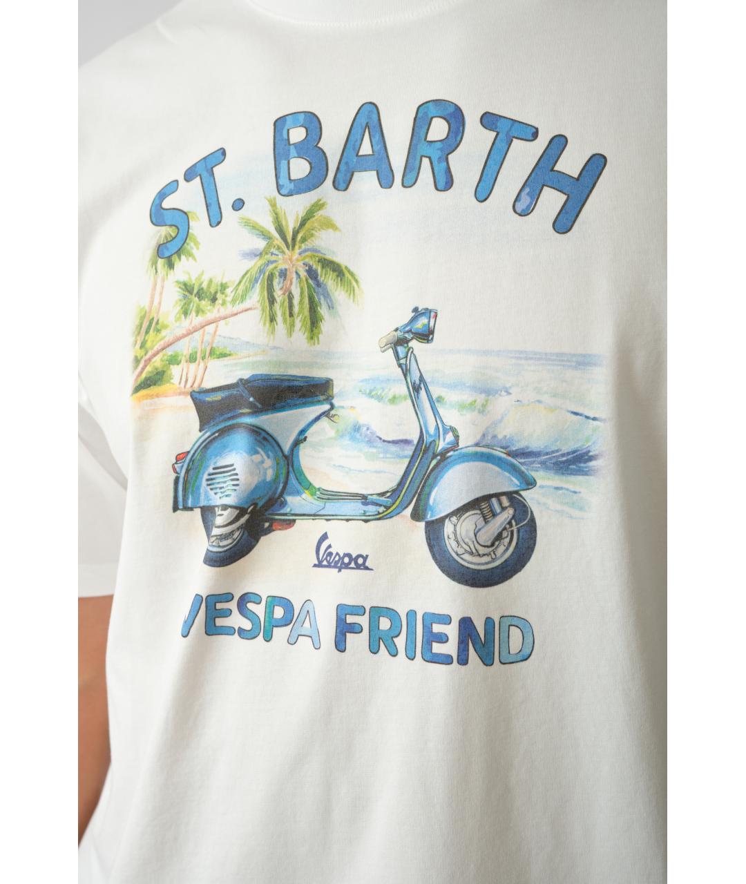 MC2 SAINT BARTH Белая хлопковая футболка, фото 2