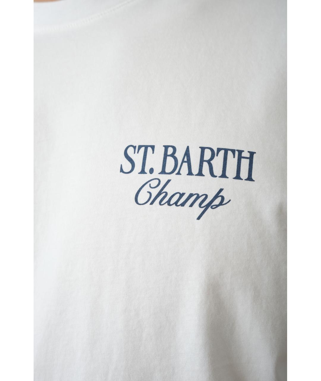 MC2 SAINT BARTH Белая хлопковая футболка, фото 2