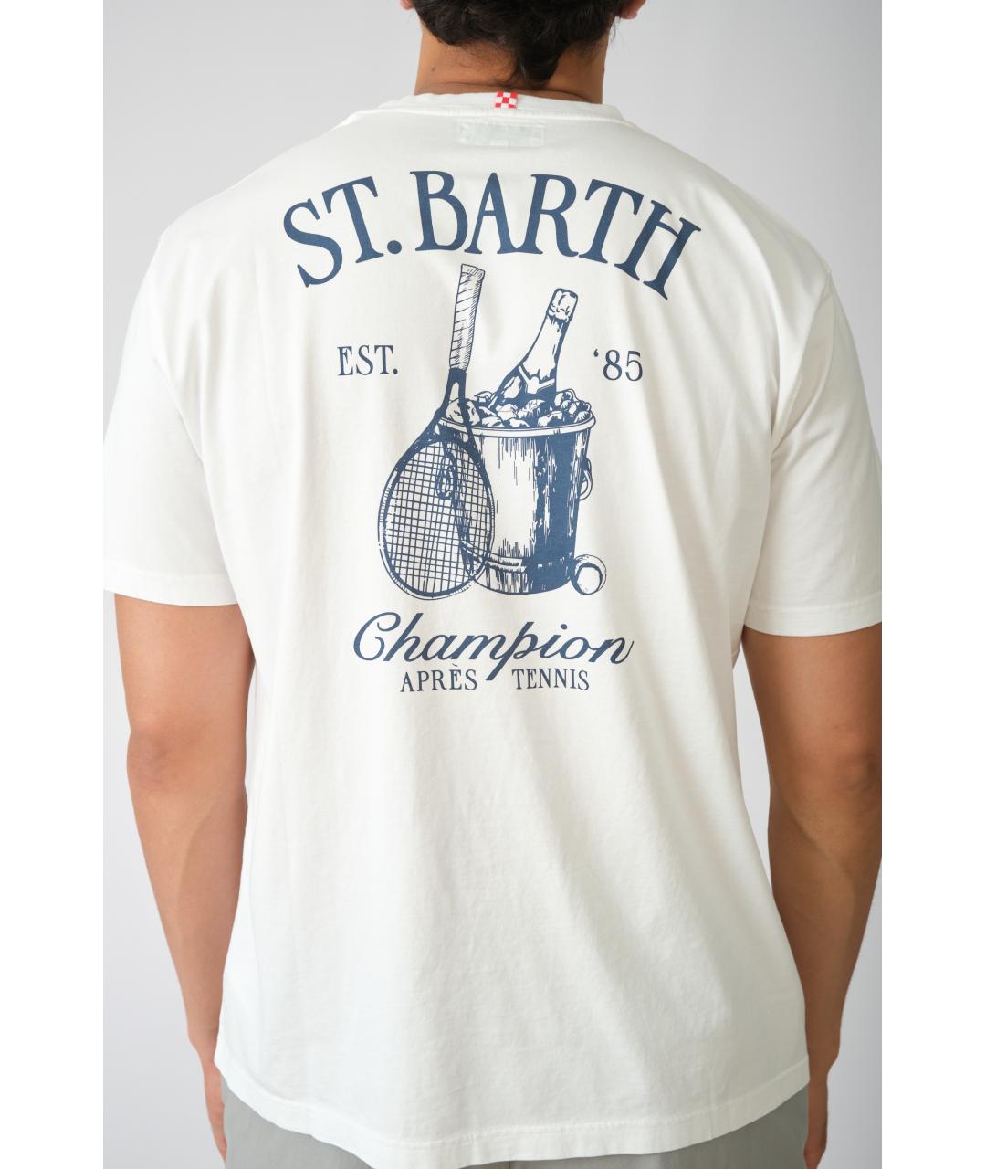 MC2 SAINT BARTH Белая хлопковая футболка, фото 3