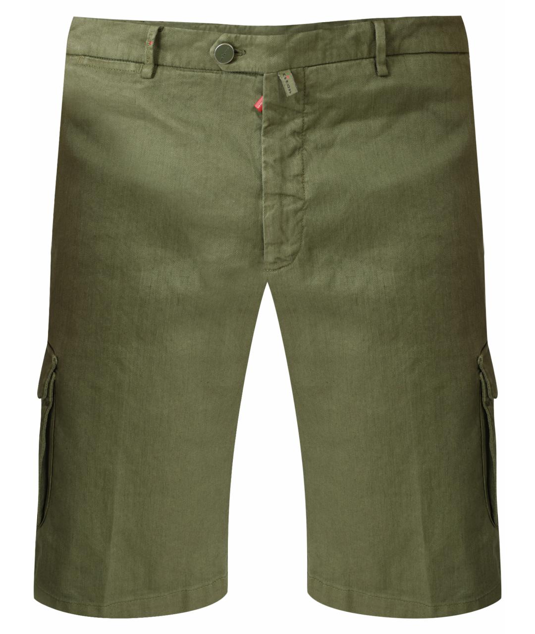 KITON Хаки льняные шорты, фото 1