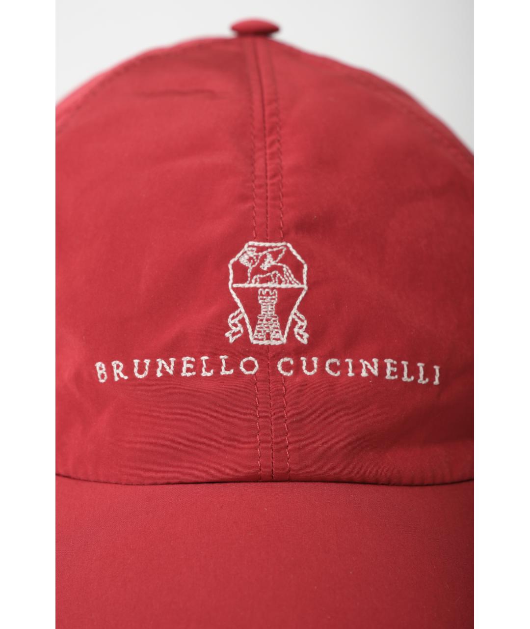 BRUNELLO CUCINELLI Бордовая синтетическая кепка/бейсболка, фото 4