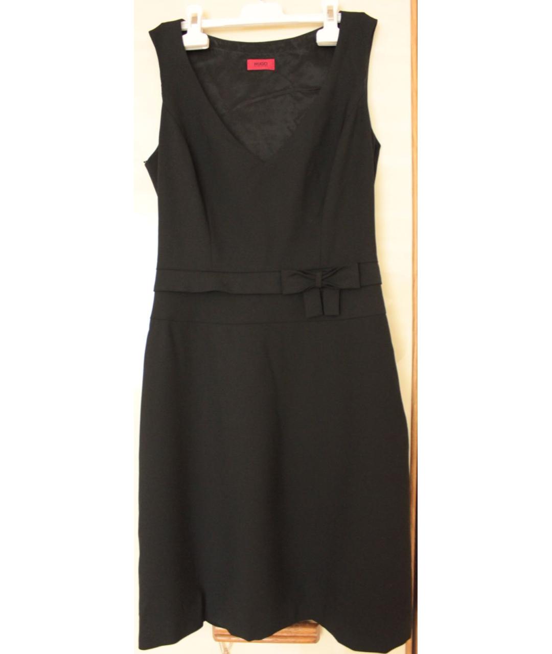 HUGO BOSS Черное шерстяное коктейльное платье, фото 9