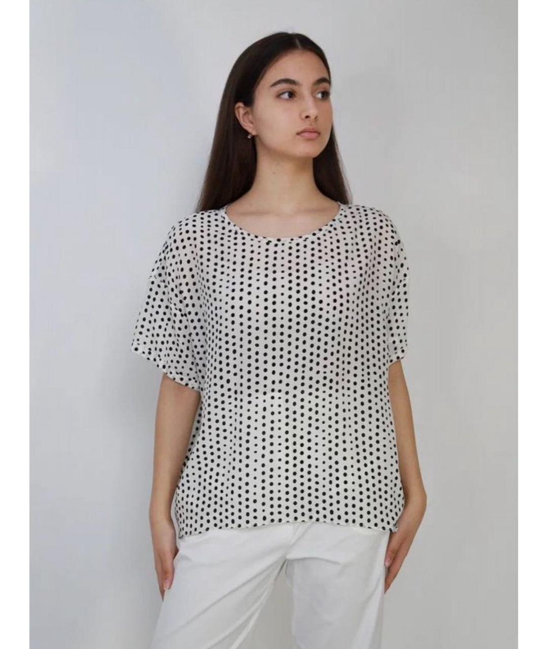 MAX MARA Белая шелковая блузы, фото 8