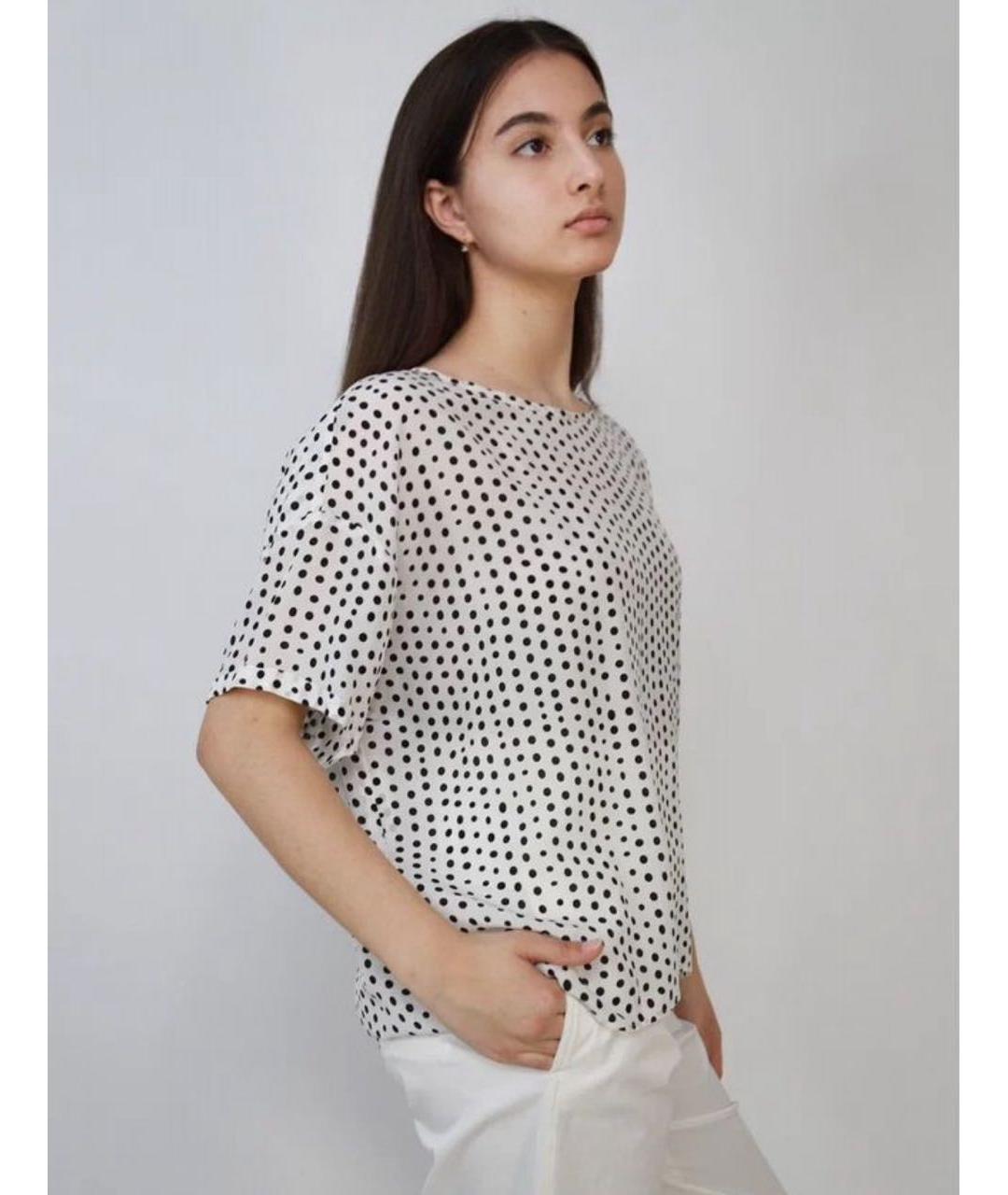 MAX MARA Белая шелковая блузы, фото 6
