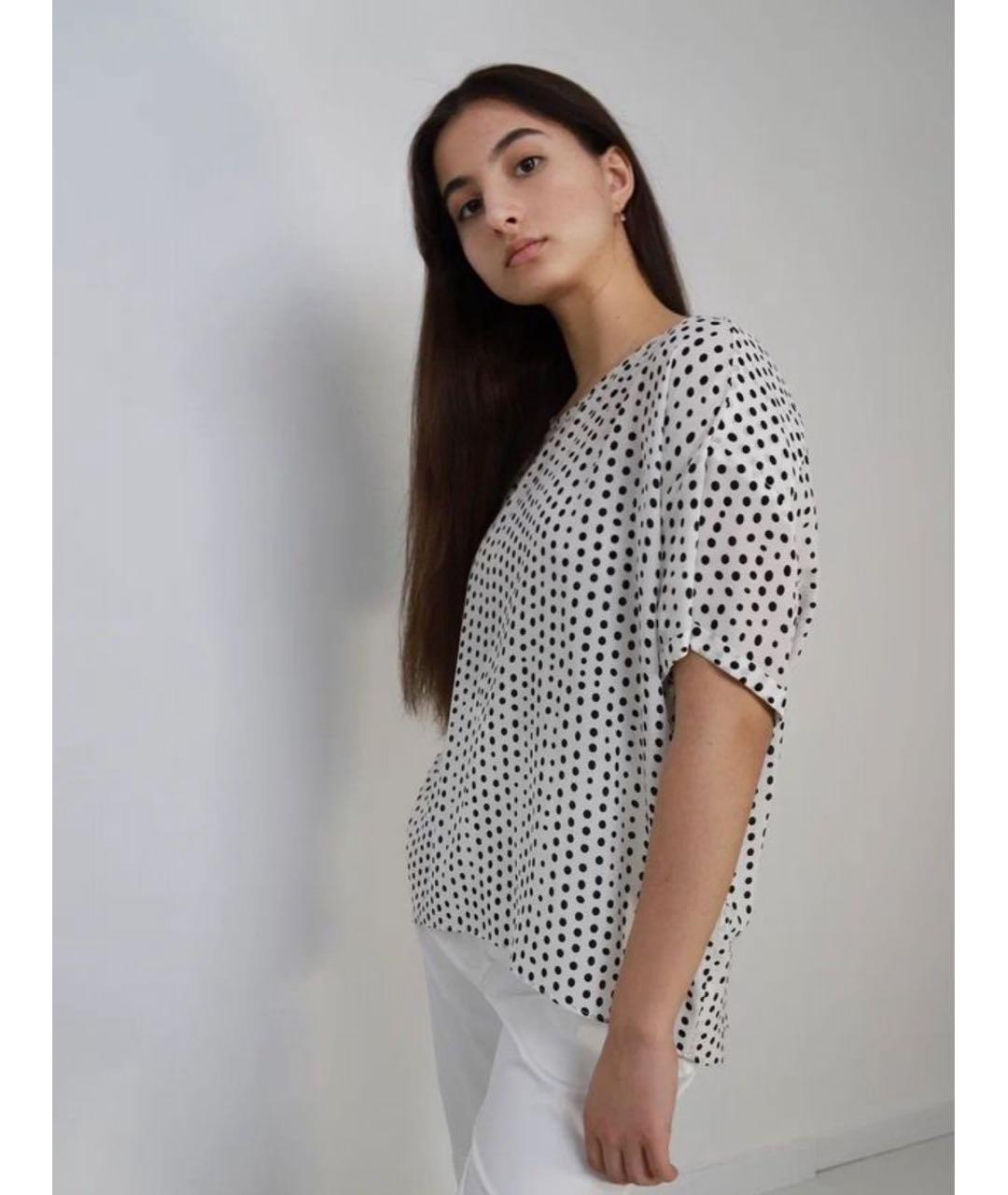 MAX MARA Белая шелковая блузы, фото 7
