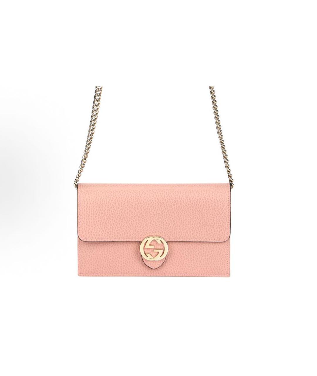 GUCCI Коралловая кожаная сумка через плечо, фото 5