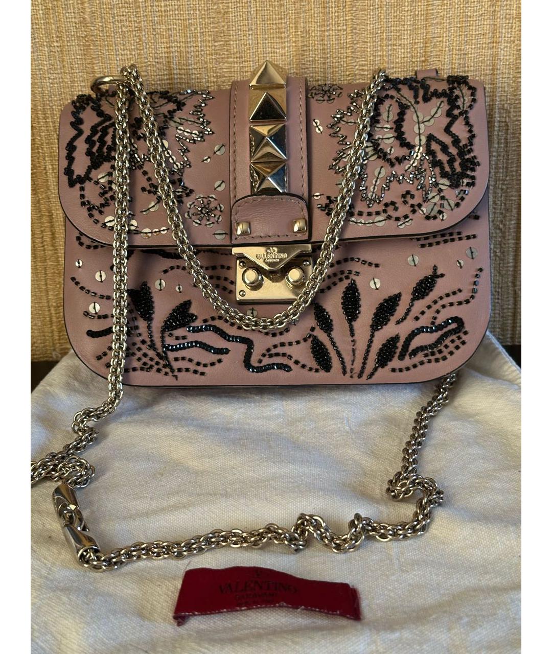 VALENTINO Коралловая кожаная сумка через плечо, фото 2