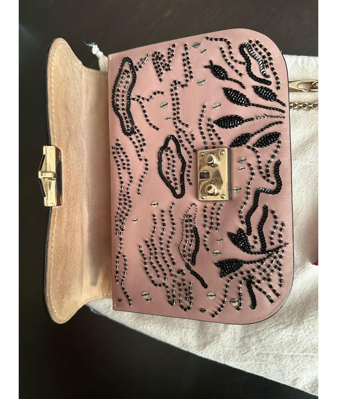 VALENTINO Коралловая кожаная сумка через плечо, фото 3