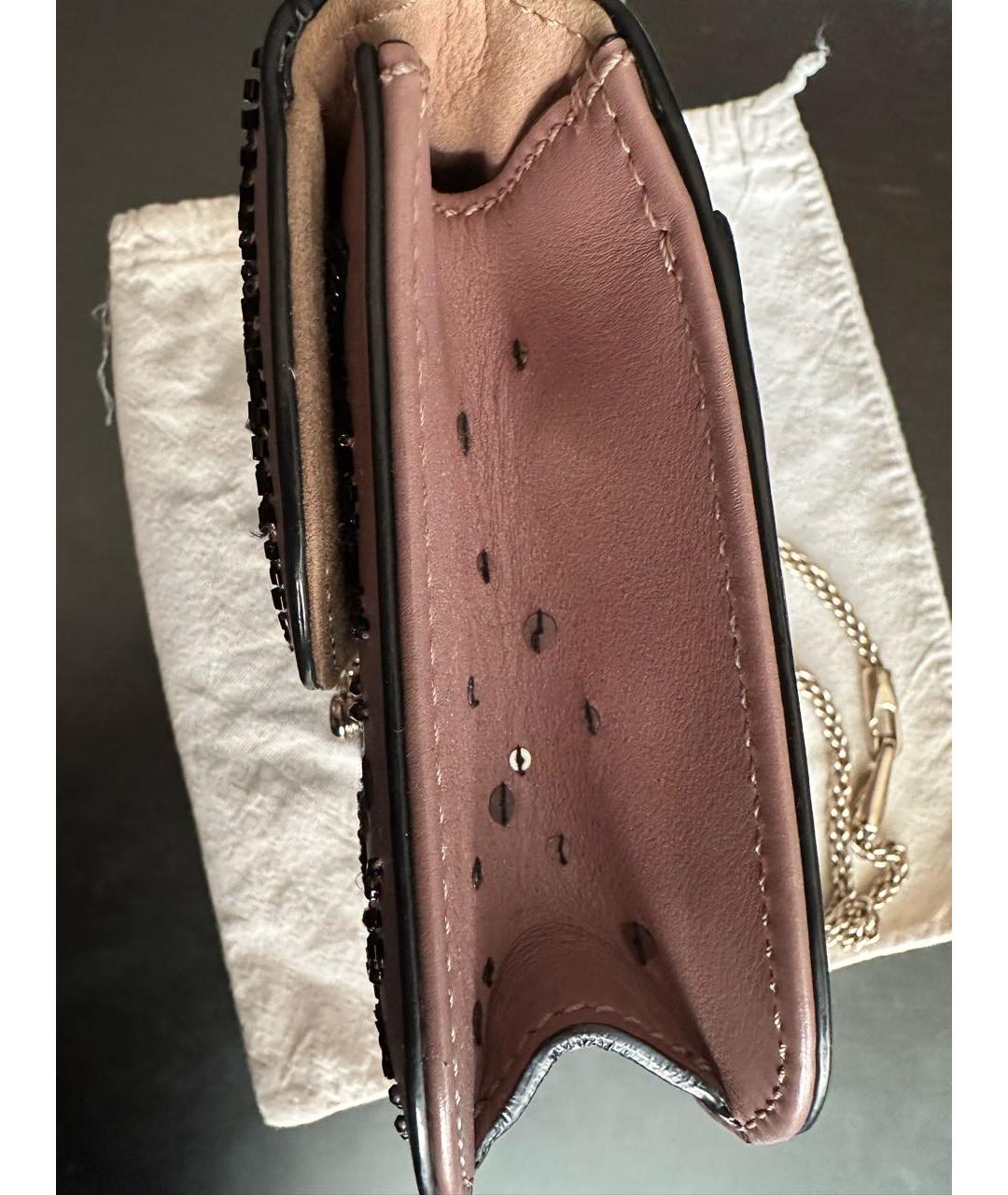 VALENTINO Коралловая кожаная сумка через плечо, фото 4