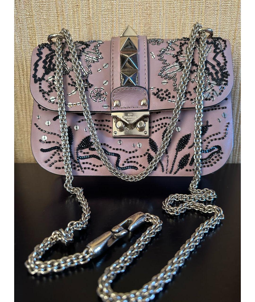 VALENTINO Коралловая кожаная сумка через плечо, фото 5