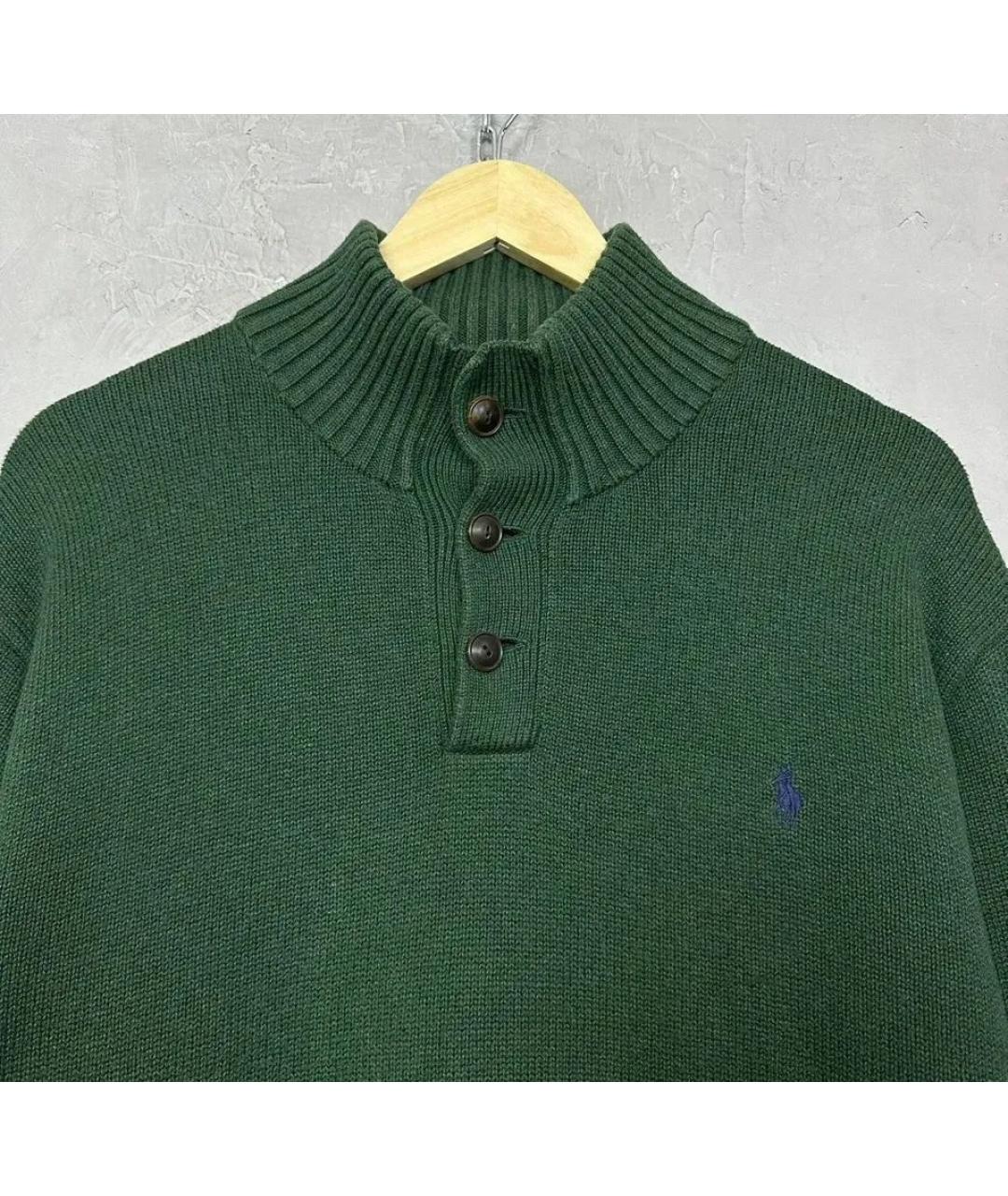 POLO RALPH LAUREN Зеленый хлопковый джемпер / свитер, фото 3