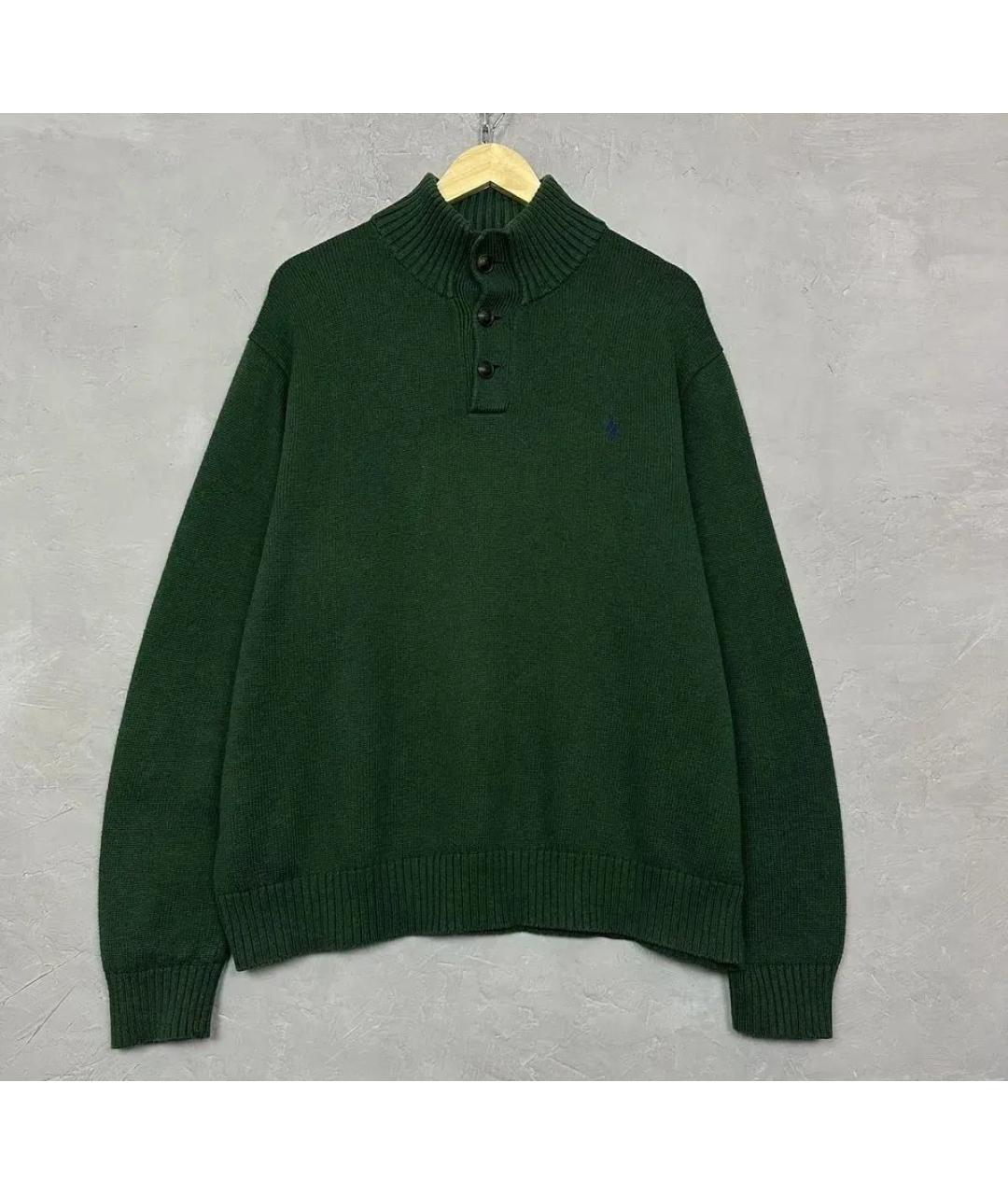 POLO RALPH LAUREN Зеленый хлопковый джемпер / свитер, фото 8