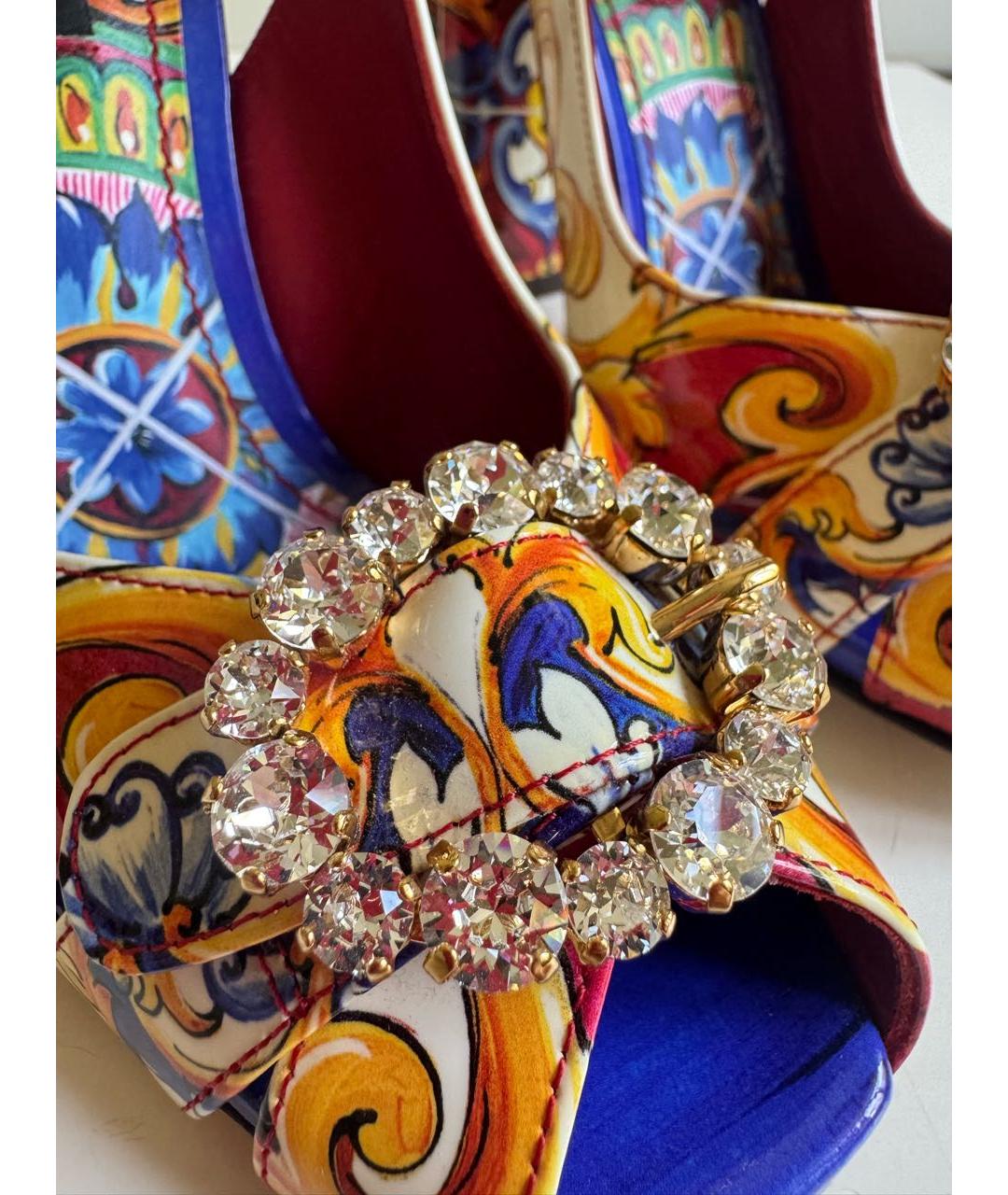 DOLCE&GABBANA Мульти босоножки из лакированной кожи, фото 5