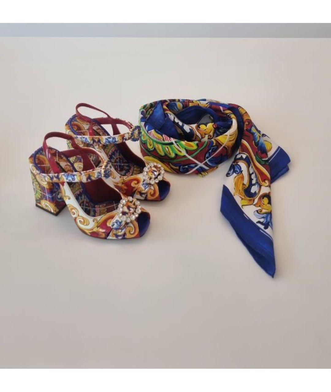 DOLCE&GABBANA Мульти текстильные босоножки, фото 2