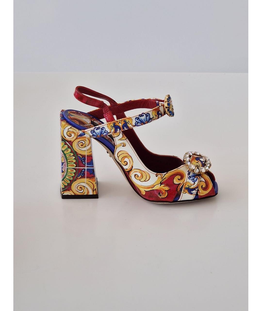 DOLCE&GABBANA Мульти текстильные босоножки, фото 9