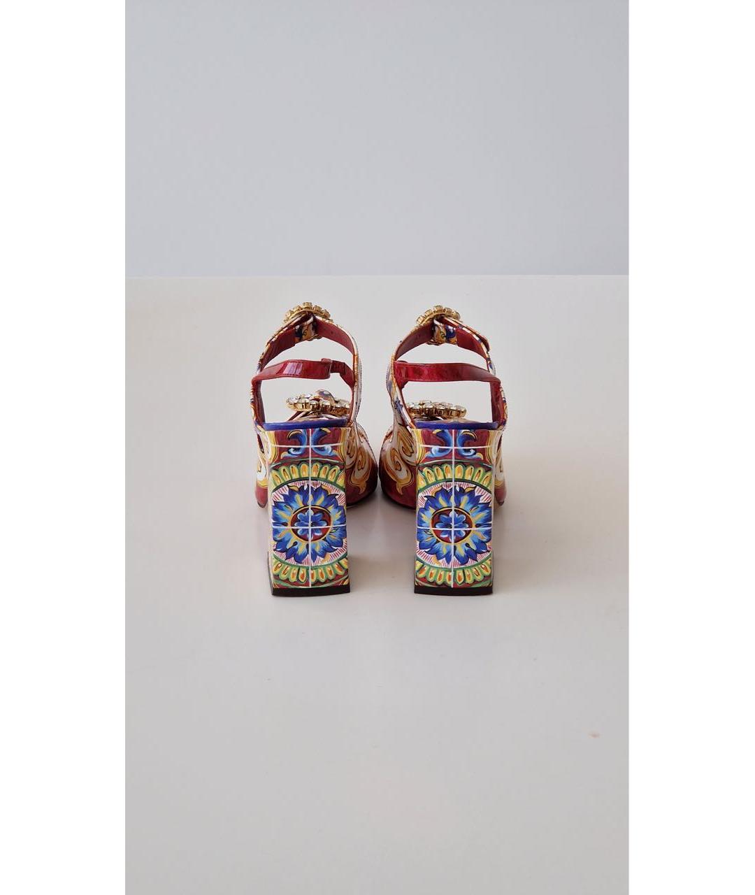 DOLCE&GABBANA Мульти текстильные босоножки, фото 5