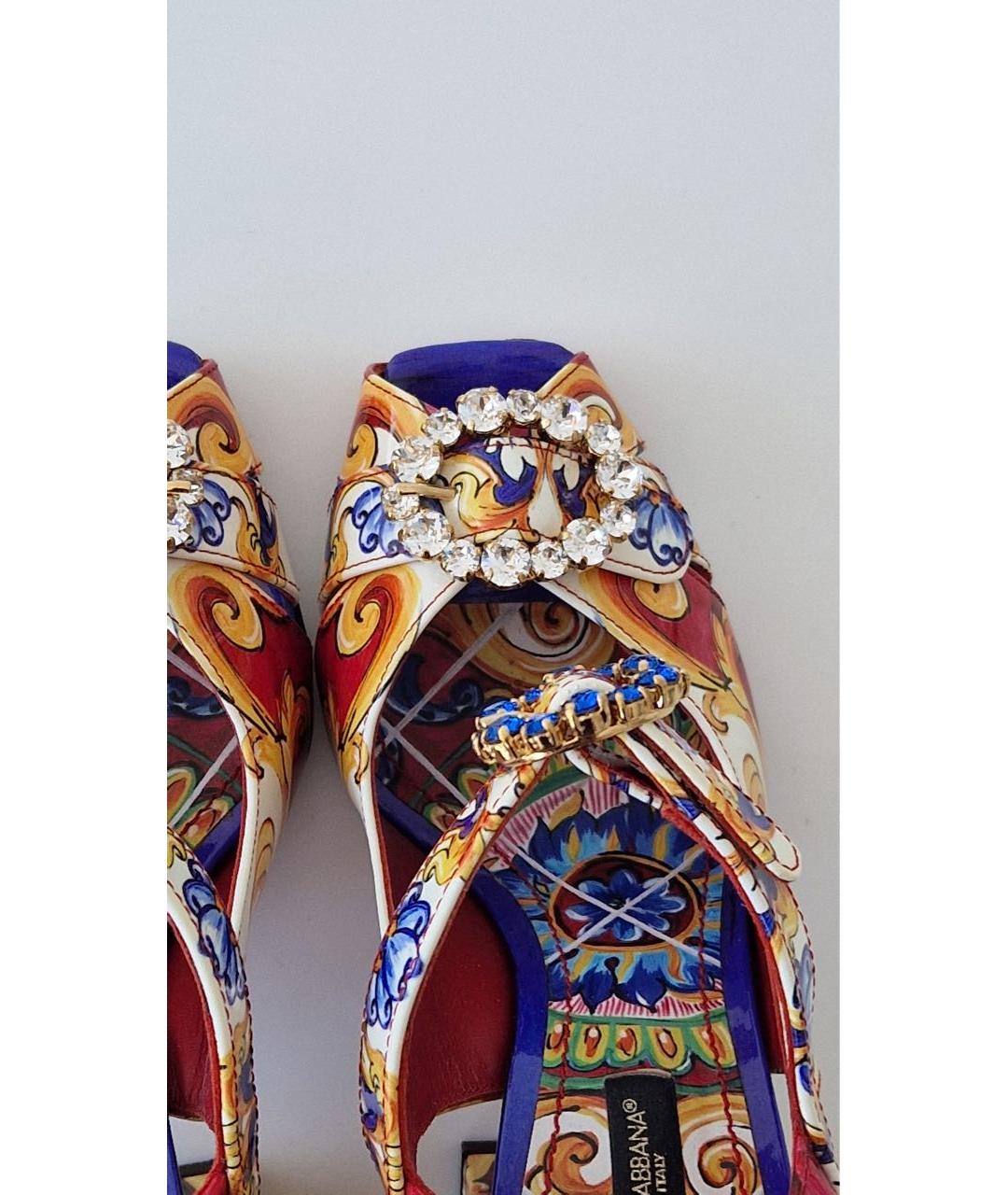 DOLCE&GABBANA Мульти текстильные босоножки, фото 7