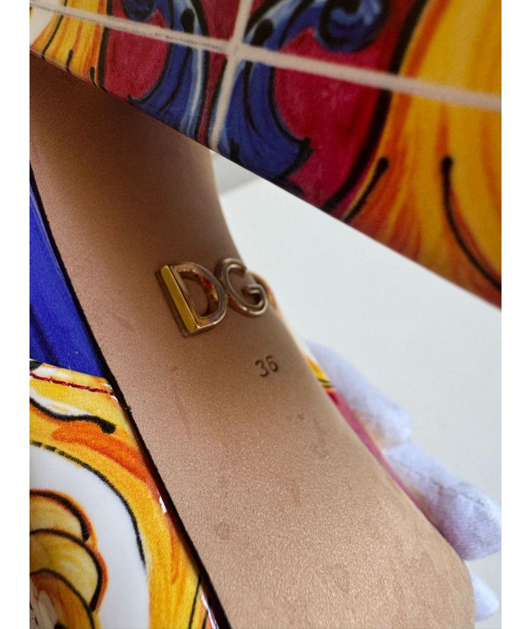 DOLCE&GABBANA Мульти босоножки из лакированной кожи, фото 7