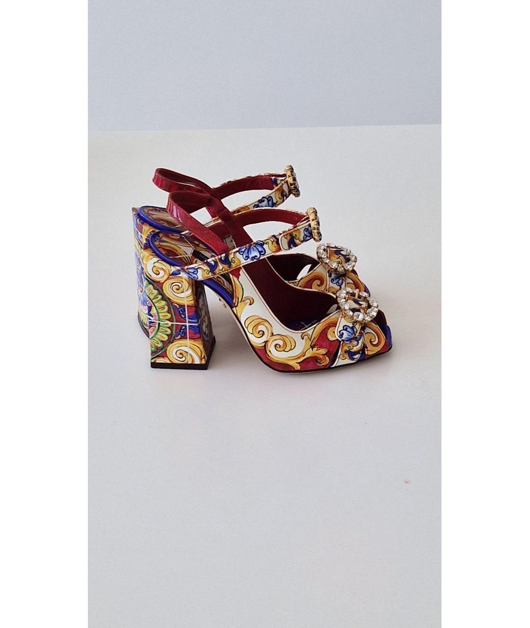 DOLCE&GABBANA Мульти текстильные босоножки, фото 4